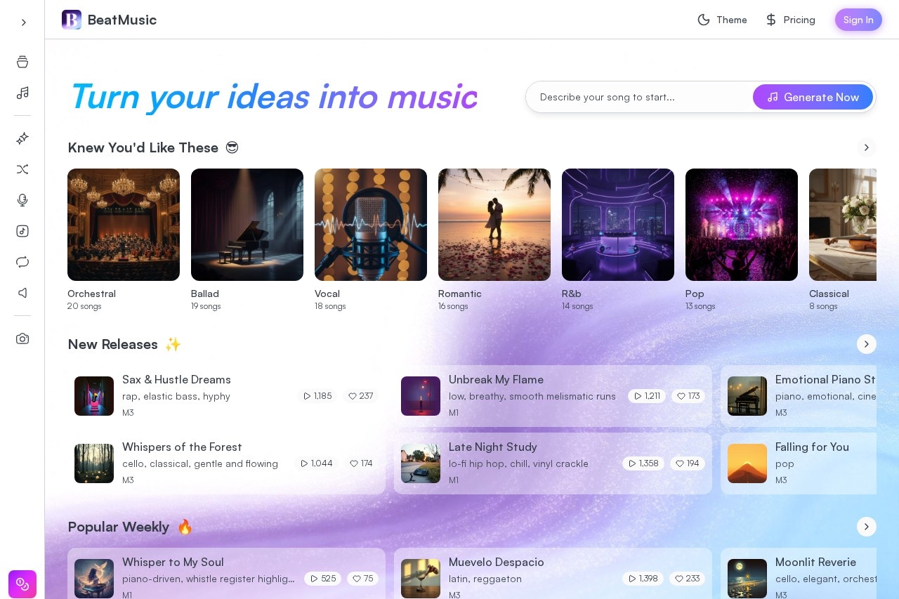 AI Music Generator for Creative and Original Music Online | BeatMusic